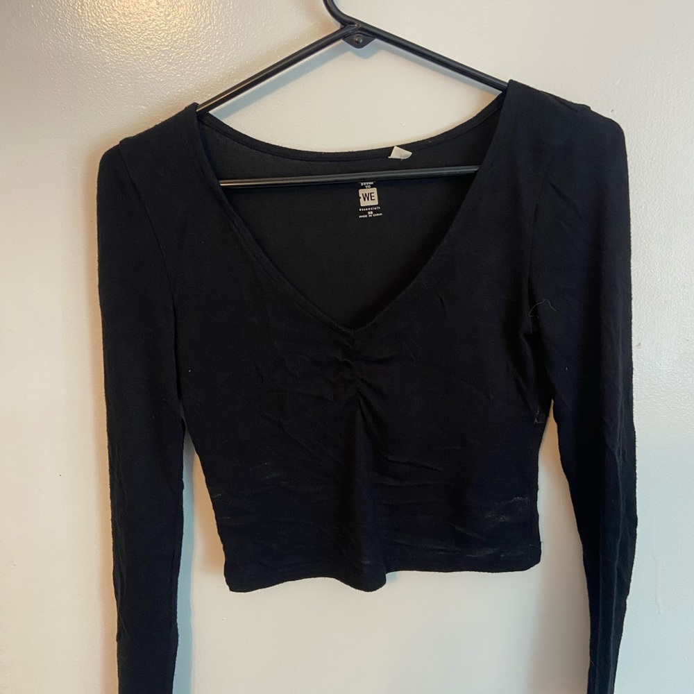 Black long sleeve cotton top